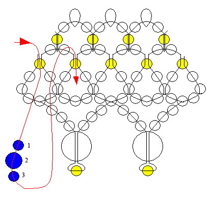 The scheme of the wedding necklace of beads for beginners