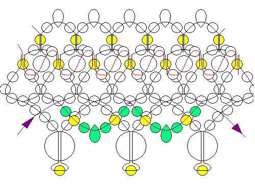 The scheme of the wedding decorations beaded Tatiana